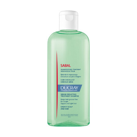 Ducray Sabal, shampooing séborégulateur pour cheveux gras, 200 ml