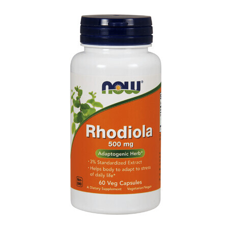 Now Foods, Rhodiola, Rhodiola rosea, 500 mg, 60 gélules