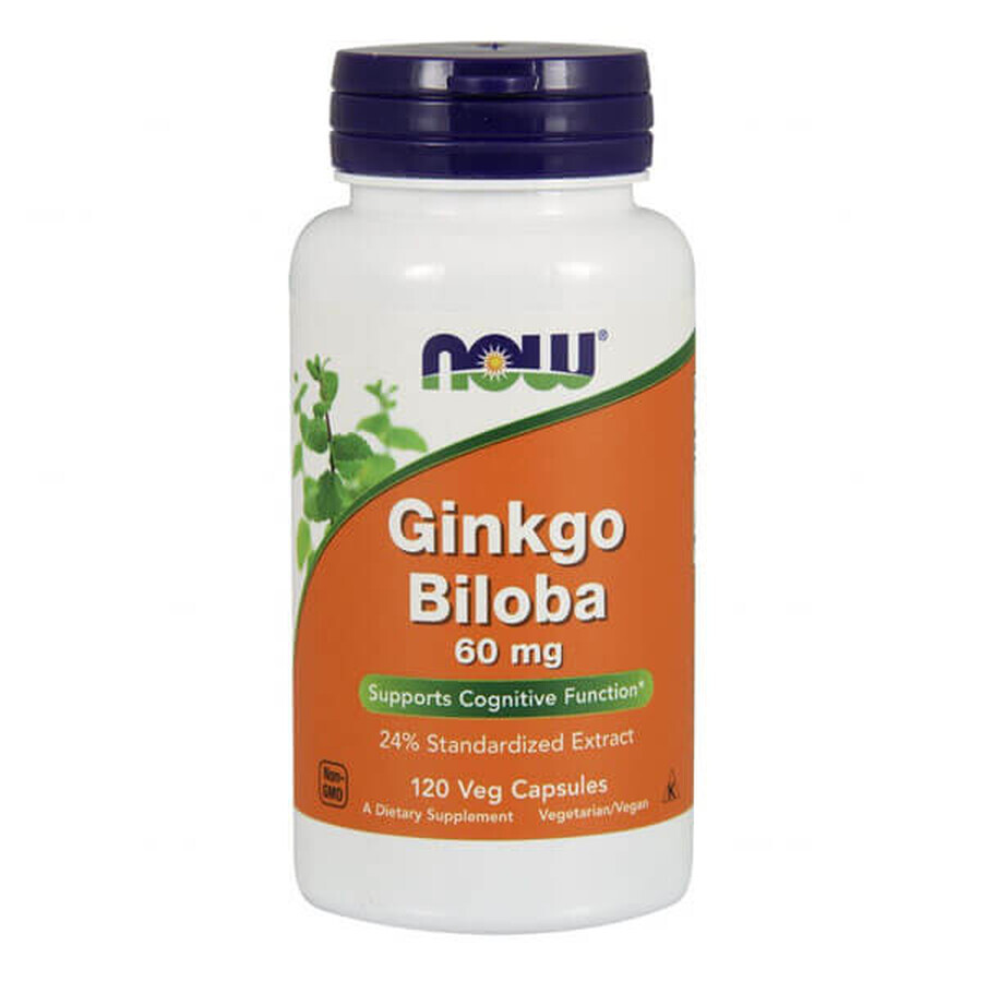 Now Foods, Ginkgo Biloba 60 mg, 120 gélules