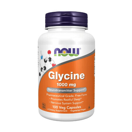 Now Foods Glycine 1000 mg, glycine, 100 gélules végétales