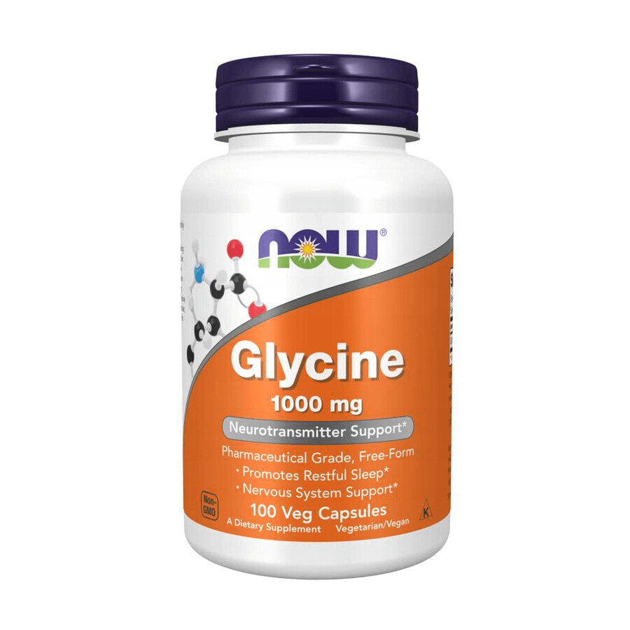 Now Foods Glycine 1000 mg, glycine, 100 gélules végétales