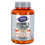 Now Foods Arginine &amp; Citrulline, L-arginine et citrulline, 120 gélules 