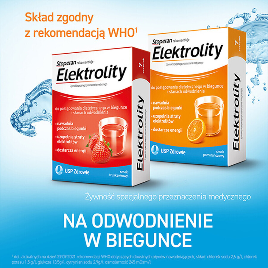 Electrolytes, goût orange, 7 sachets