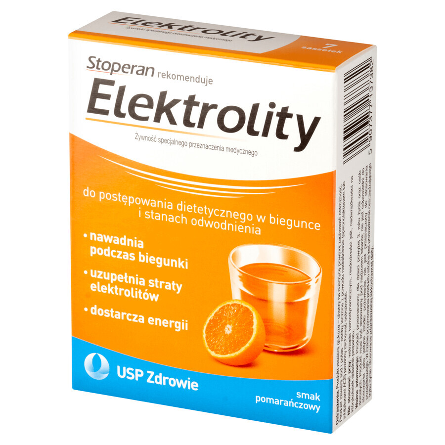 Electrolytes, goût orange, 7 sachets