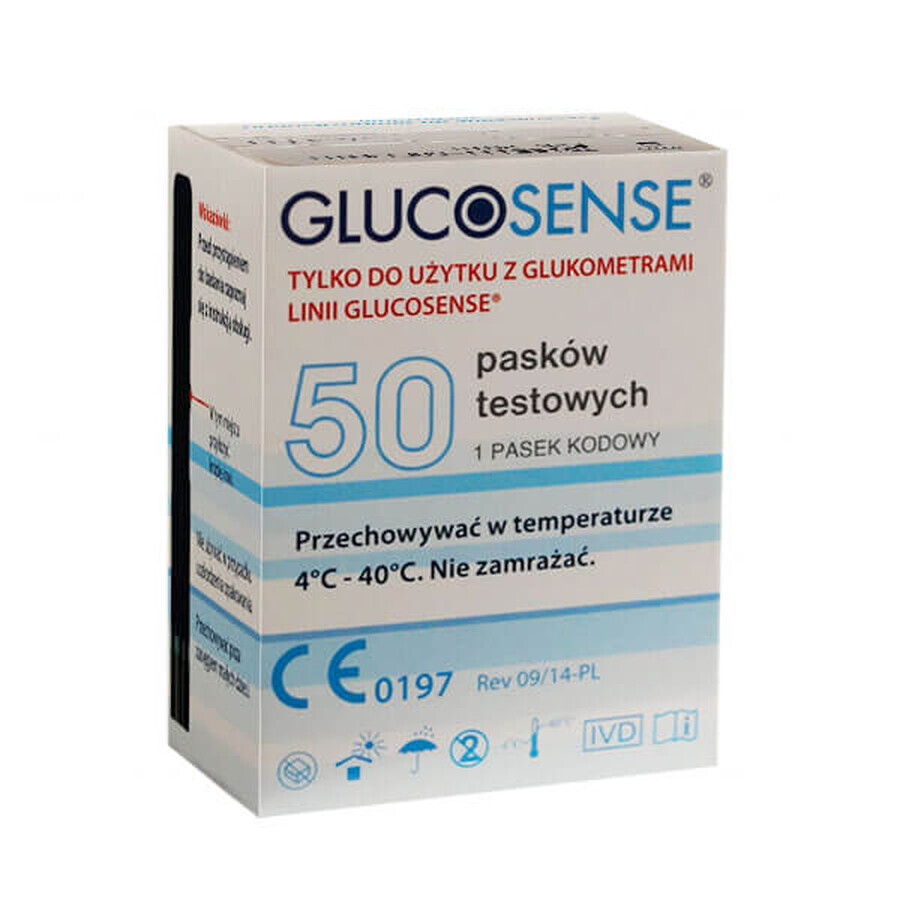 Glucosense glucosemeter teststrips, 50 stuks