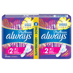 Always Platinum, serviettes hygiéniques avec ailettes, Ultra Super Plus, 14 pièces