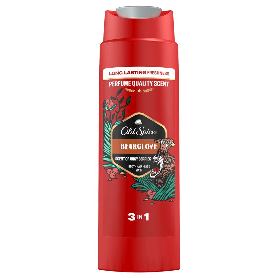 Old Spice, gel de ducha 3 en 1, para cuerpo, cabello y rostro, BearGlove, 250 ml