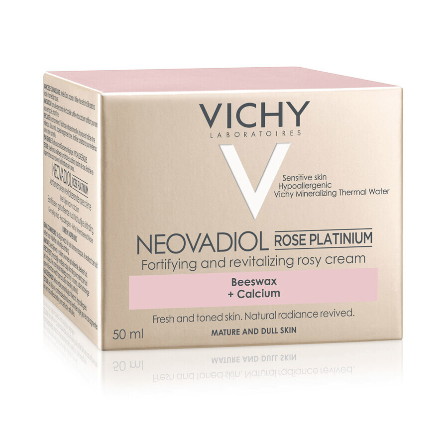 Vichy Neovadiol Rose Platinium, Verstevigende en revitaliserende gezichtscrème voor de rijpere, doffe huid, 50 ml