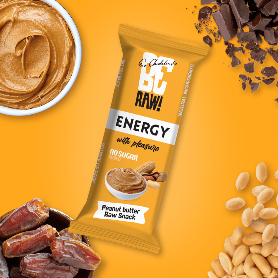 BeRAW ! Energy Raw Snack, barre énergétique, crème de noisette, 40 g