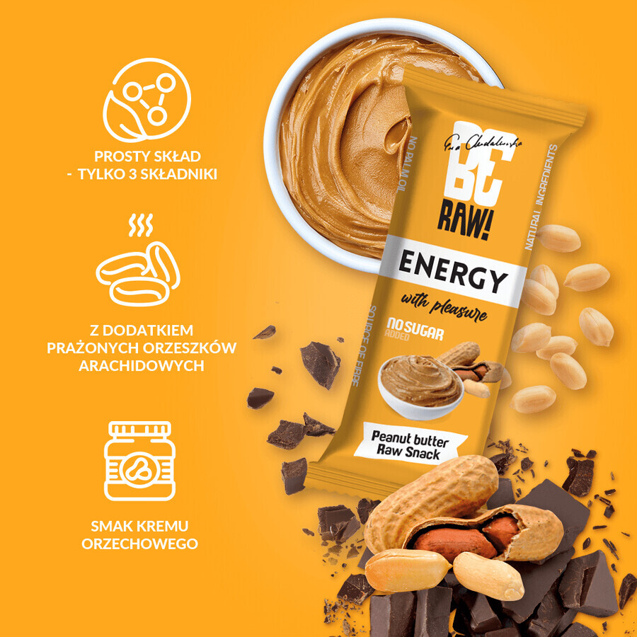 BeRAW ! Energy Raw Snack, barre énergétique, crème de noisette, 40 g