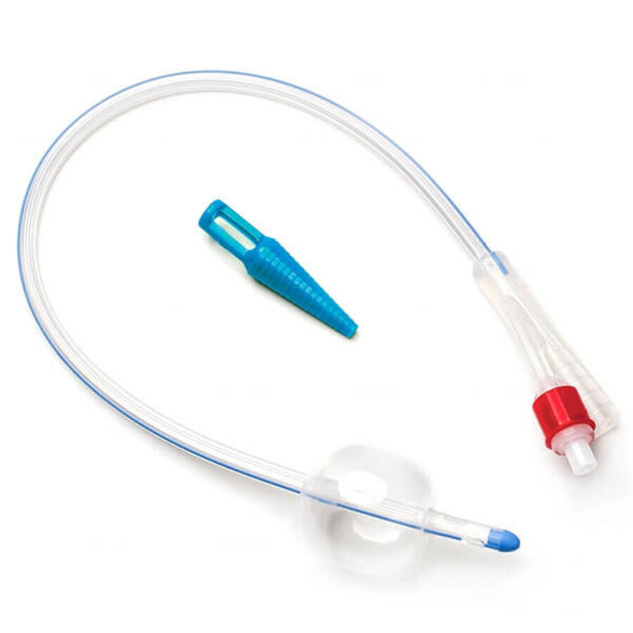 Foley Urethral Catheter, 2 Ways with Plastic Valve, 100% Silicone, with X-ray Contrast, CH 20, 1pc