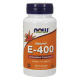 Now Foods Natural E-400, vitamine E, 100 capsules de gel