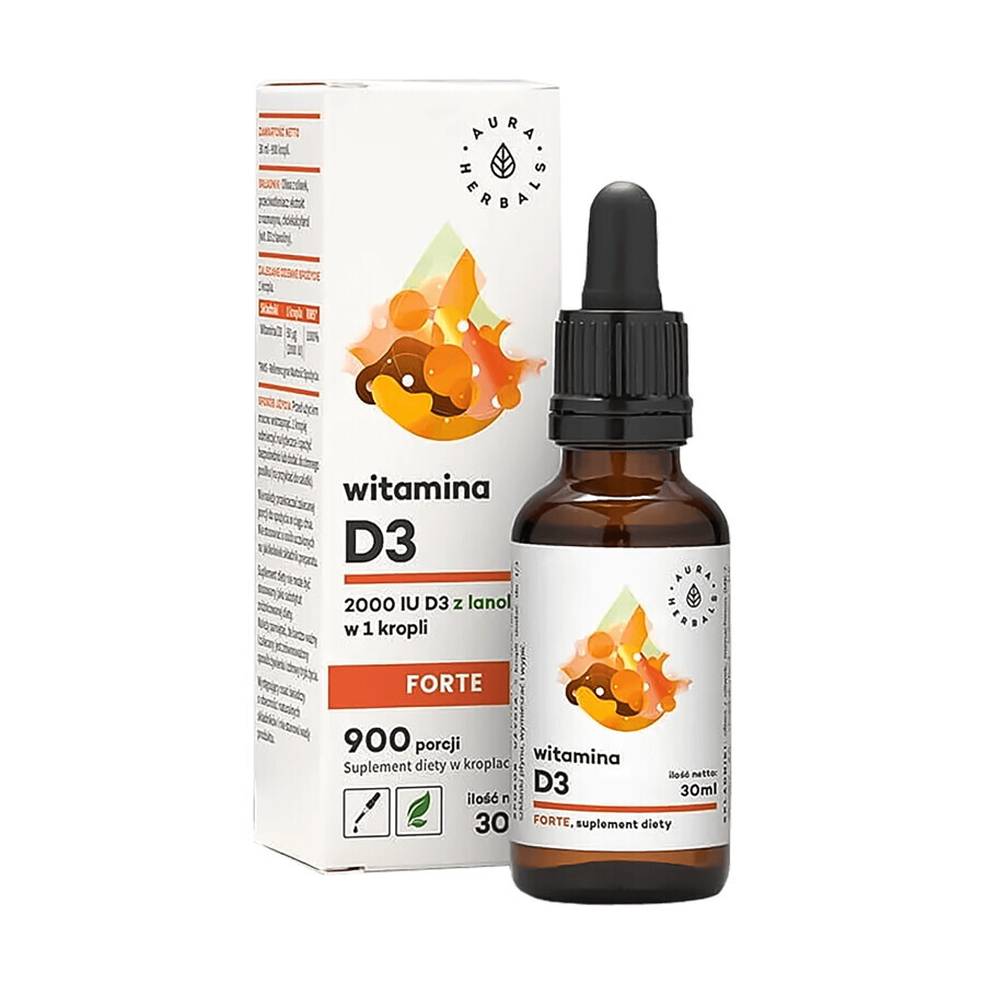 Aura Herbals Vitamin D3 Forte 2000 UI, Tropfen, 30 ml