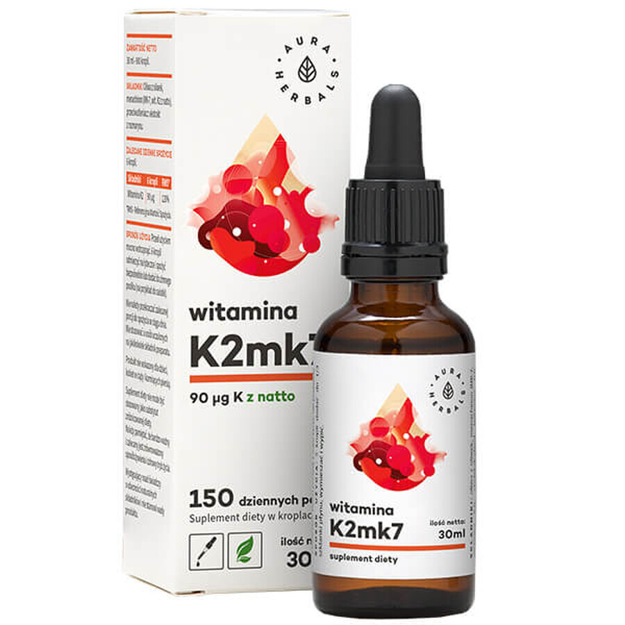 Aura Herbals Vitamine K2MK7 gouttes, 30 ml