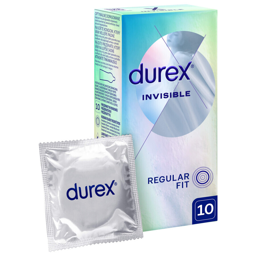 Durex Invisible, preservativi ultrasottili, 10 pezzi