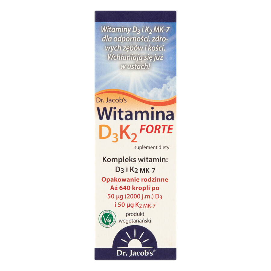 Jacob's Vitamin D3K2 Forte, gouttes, 20 ml