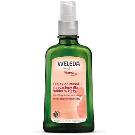 Weleda Mama, Huile de massage contre les vergetures pour femmes enceintes, 100 ml