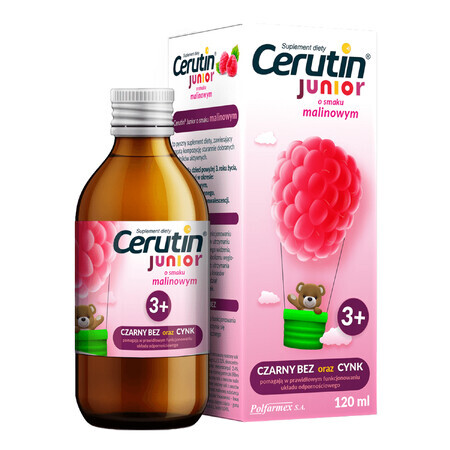 Cerutin Junior, sirop, pour les enfants de plus de 3 ans, goût framboise, 120 ml