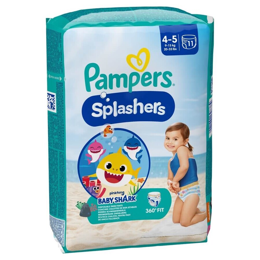 Pampers Splashers, couches de bain, taille 4-5, 9-15 kg, 11 pcs