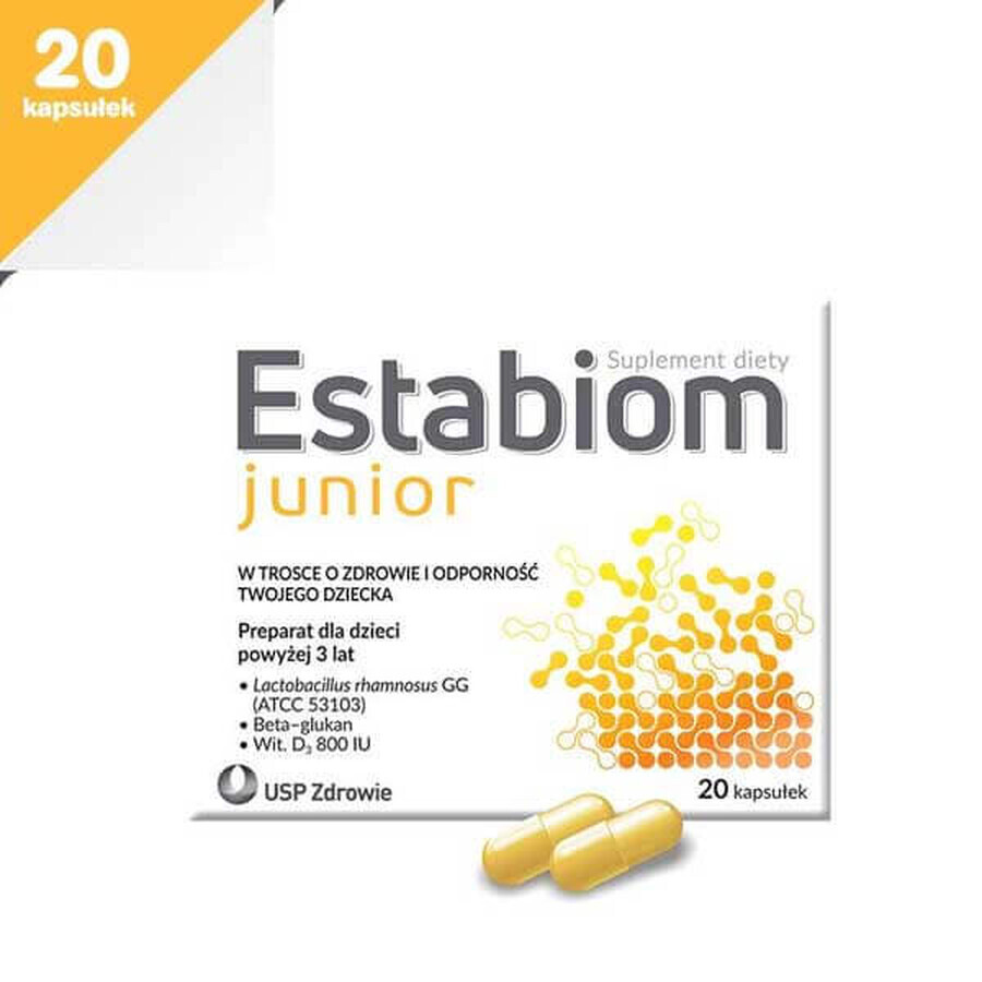 Estabiom Junior, pour les enfants de plus de 3 ans, 20 gélules