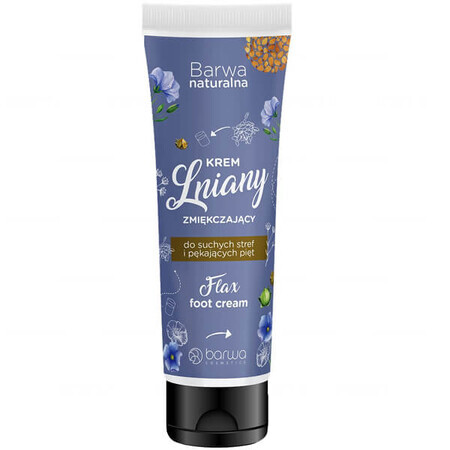 Barwa Natural, crème pour les zones sèches et les talons crevassés, graines de lin, adoucissant, 75 ml