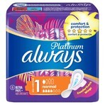 Always Platinum, serviettes hygiéniques avec ailettes, Ultra Normal Plus, 8 pièces