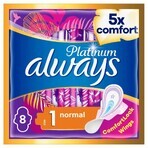 Always Platinum, serviettes hygiéniques avec ailettes, Ultra Normal Plus, 8 pièces