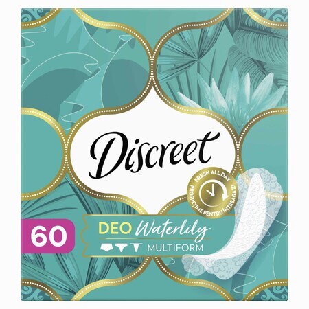 Serviettes hygiéniques discrètes, Deo, Waterlily, 60 pcs