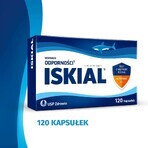 Iskial, shark liver oil + vitamin D3, 120 capsules