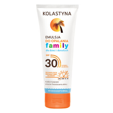 Kolastyna Family, émulsion solaire, pour enfants et adultes, SPF 30, 250 ml