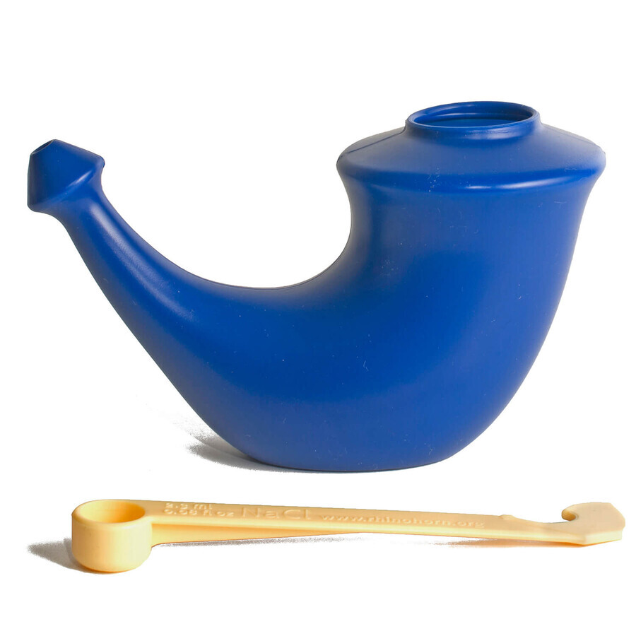 Corne de rhinocéros, pot de lavage nasal, bleu, 1 pièce