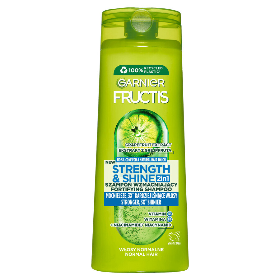 Garnier Fructis Strength and Shine, 2 in 1 strengthening shampoo for normal hair, 400 ml