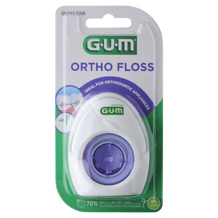 Sunstar Gum, fil dentaire, Ortho Floss, 50 pièces