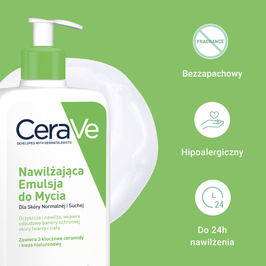 CeraVe Hydrating Cleansing Emulsion, Normal to Dry Skin, 236ml