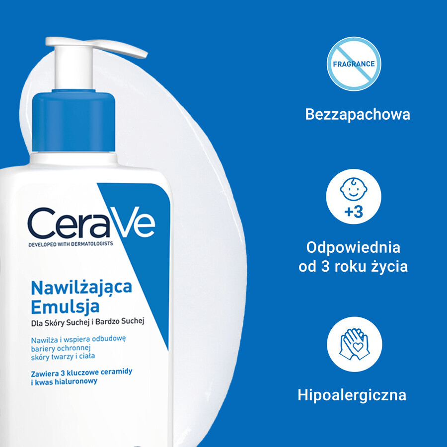 CeraVe, émulsion hydratante aux céramides, peaux sèches et très sèches, 236 ml