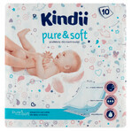 Kindii Pure &amp; Soft, baby onderleggers, wegwerp, 60 cm x 60 cm, 10 stuks