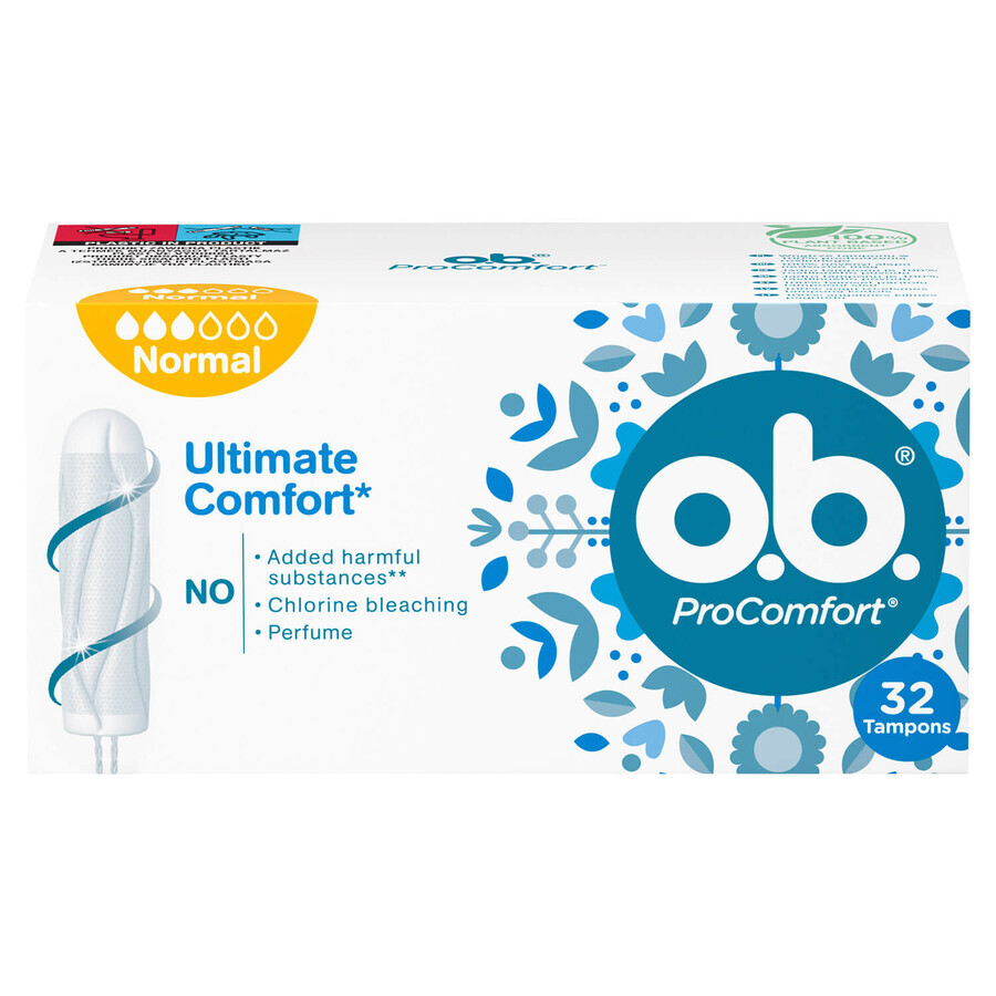 O.B. ProComfort, tampons hygiéniques, Normal, 32 pièces