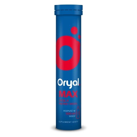 Oryal Max, goût framboise, 15 comprimés effervescents