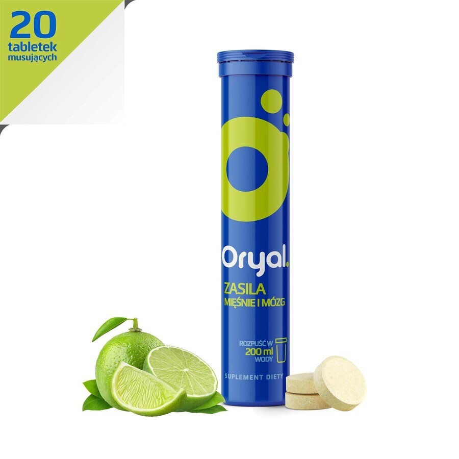 Oryal, arôme citron et citron vert, 20 comprimés effervescents