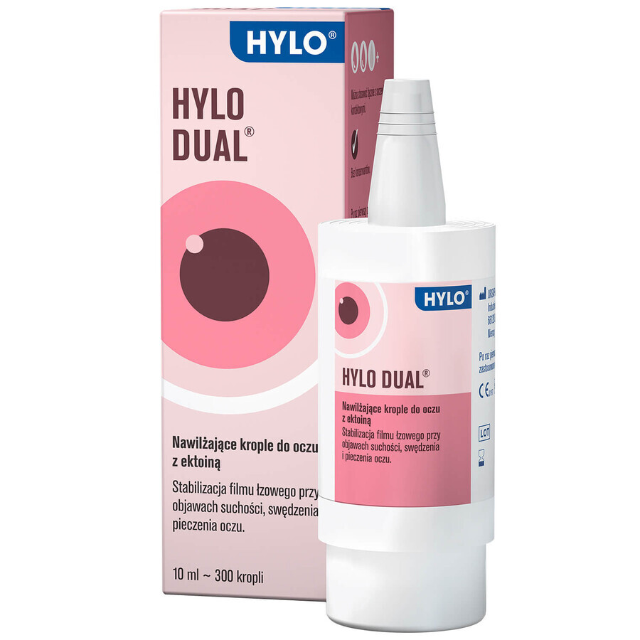 Hylo Dual, collyre hydratant à l'ectoïne, sans conservateur, 10 ml