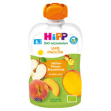 HiPP Bio mousse de frutas, manzana, mango, melocotón, después de 6 meses, 100 g