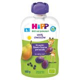 Mousse de frutas HiPP Bio, peras, ciruelas y grosellas negras, después de 6 meses, 100 g