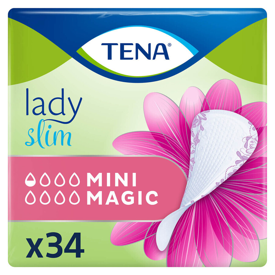 Tena Lady Slim, semelles urologiques, Mini Magic, 34 pièces