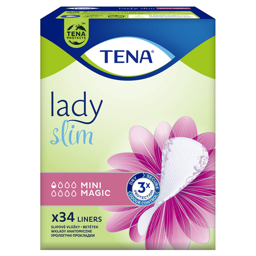 Tena Lady Slim, semelles urologiques, Mini Magic, 34 pièces