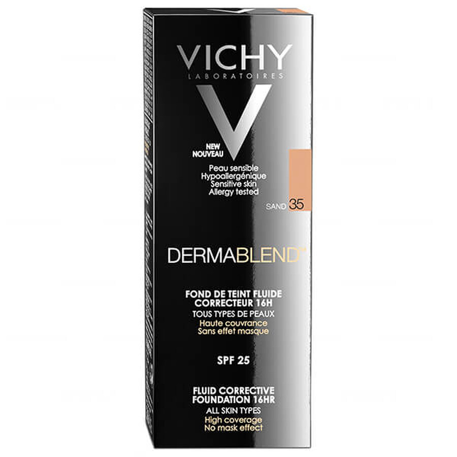 Vichy Dermablend, fluide correcteur longue durée, 35 Sand, 30 ml