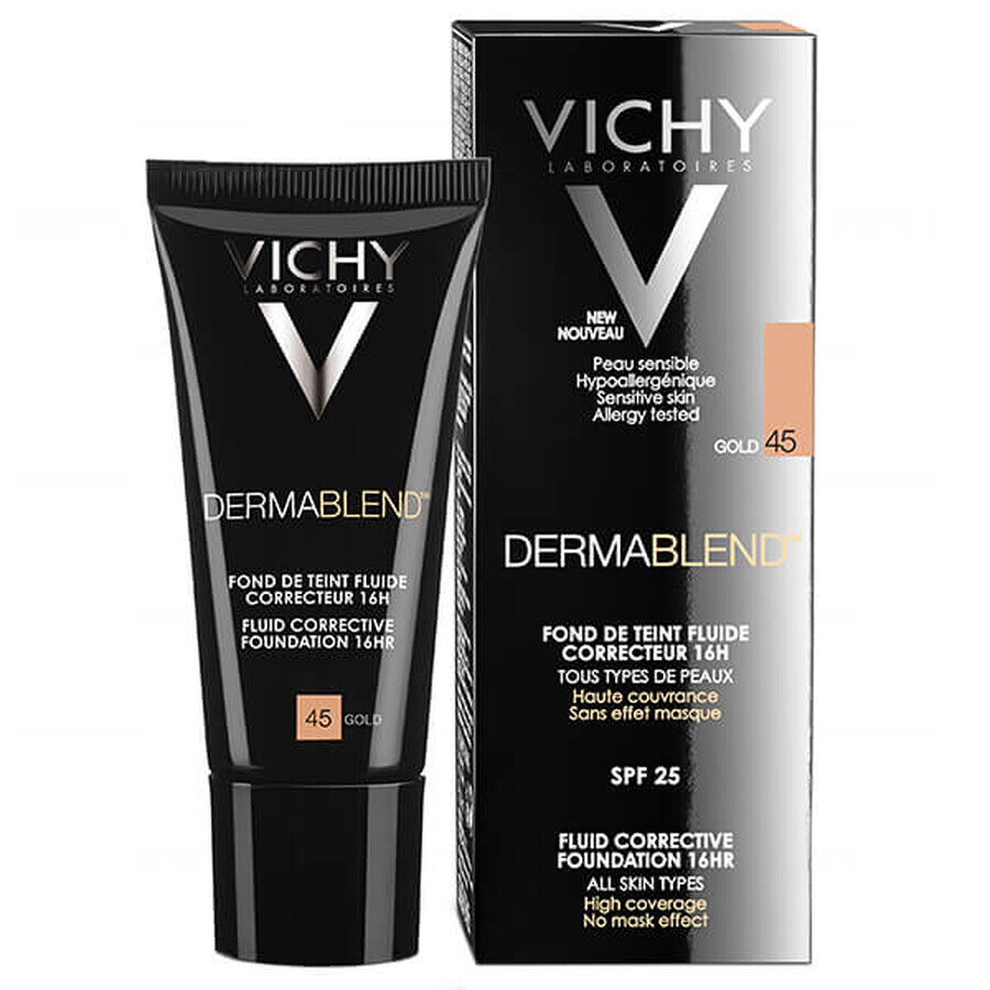 Vichy Dermablend, fluide correcteur, 45 Gold, 30 ml