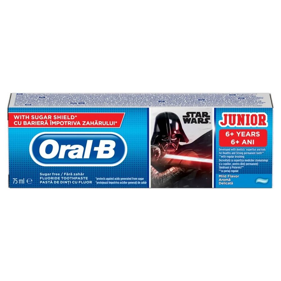 Oral-B Junior, dentifrice, Star Wars, pour les enfants de plus de 6 ans, 75 ml