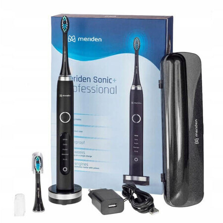 Meriden Sonic+ Professional, brosse à dents sonique, noire, 5 modes de nettoyage, 1 pièce