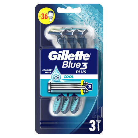 Gillette Blue 3 Cool, rasoirs jetables, 3 pièces