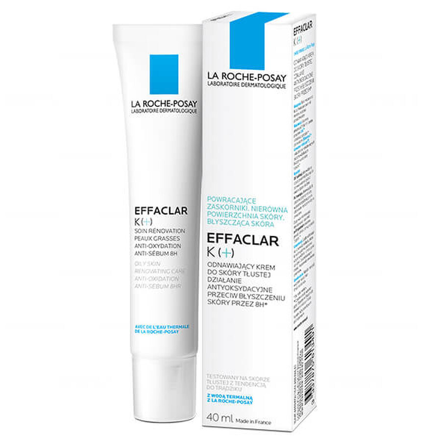 La Roche-Posay Effaclar K(+), crème rénovatrice pour les peaux grasses, 40 ml